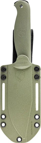 Condor Fighter Fixed Blade Knife Army Green Handle With Cerakote 5in 1075HC Full Tang Belt Sheath For Outdoorsmen by Condor