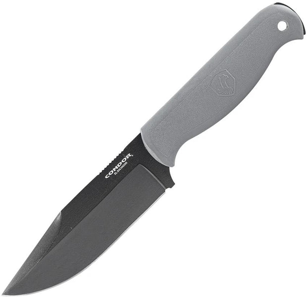 Condor Fighter Fixed Blade Knife Cerakote Black 1075HC Full Tang Rhino Gray Handle For Outdoor Survivalists by Condor