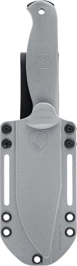 Condor Fighter Fixed Blade Knife Cerakote Black 1075HC Full Tang Rhino Gray Handle For Outdoor Survivalists by Condor