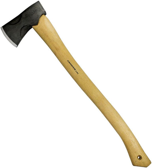 Condor Cloudburst Axe CTK2803C16 For Outdoorsmen Heavy Duty Carbon Steel Blade With Hickory Handle And Leather Sheath by Condor