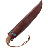Condor Blue River Machete 10in 1075HC Full Tang For Outdoor Survivalists Walnut Turquoise Handle Leather Sheath by Condor