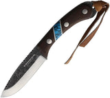 Condor Blue River Neck Knife 5 Inch 1095HC Steel Blade Walnut Turquoise Inlay Extended Tang For Outdoor Enthusiasts by Condor