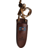 Condor Blue River Neck Knife 5 Inch 1095HC Steel Blade Walnut Turquoise Inlay Extended Tang For Outdoor Enthusiasts by Condor