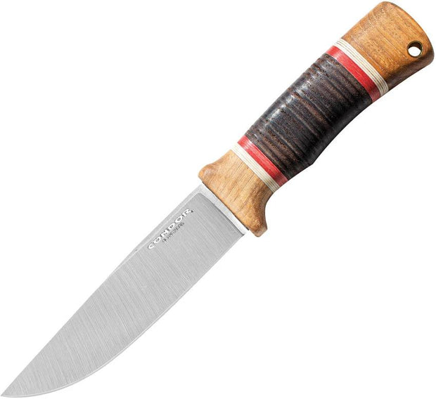 Fixed Blade Knife Condor Country Backroads 1075HC Steel Rugged Outdoors Leather Handle Belt Sheath by Condor