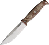 Condor Prius Fixed Blade Knife Premium Satin 440C Full Tang With Brown Micarta Handle And Belt Sheath For Outdoor Pros by Condor