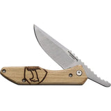 Condor Blind Shepard Folder 2.5 Inch Satin 1075HC Blade With Extended Tang Burnt Hickory Handle Lanyard Hole EDC by Condor
