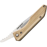 Condor Blind Shepard Folder 2.5 Inch Satin 1075HC Blade With Extended Tang Burnt Hickory Handle Lanyard Hole EDC by Condor