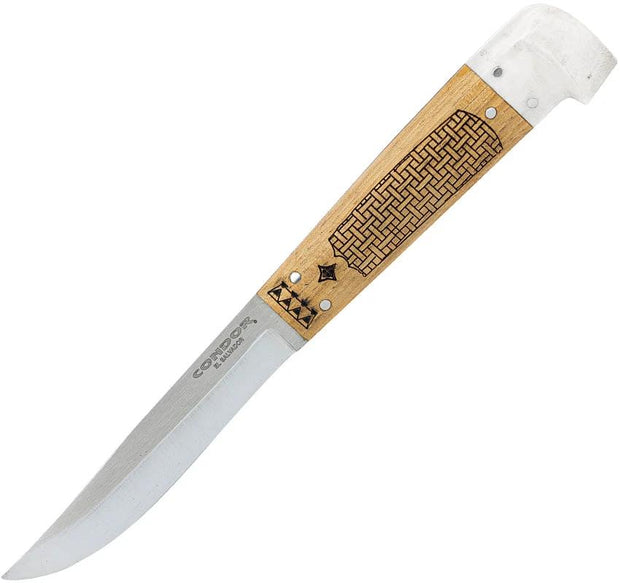 Condor Samicarta Fixed Blade Knife With 14C28N Steel Hickory Durable Micarta Handle Leather Belt Sheath Outdoorsmen by Condor