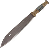Condor Primitive Bush Machete CTK3902 12In Full Tang Carbon Steel Blade For Outdoor Enthusiasts Linen Micarta Handles by Condor