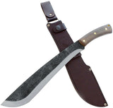 Condor Jungolo Machete 13.25In 1075HC Blade Walnut Handle Rugged Leather Sheath for Outdoor Enthusiasts by Condor