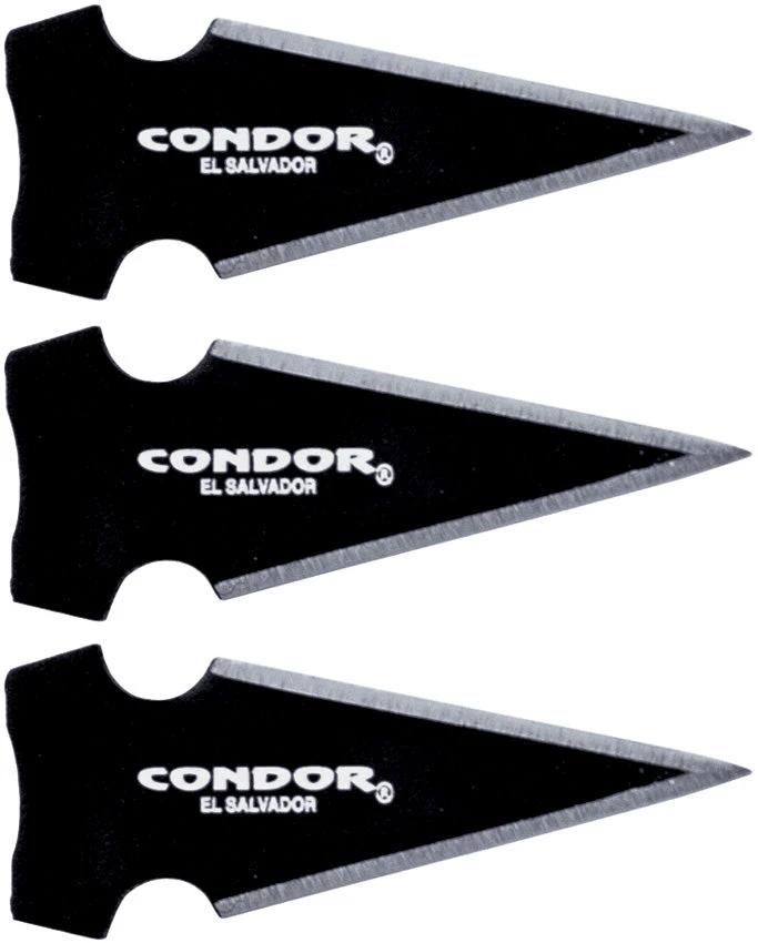 Condor Saighead Arrow Head CTK3942 1.25in Black Traction Coated 420HC Steel Set Of Three For Outdoor Enthusiasts by Condor