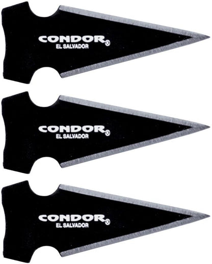 Condor Saighead Arrow Head CTK3942 1.25in Black Traction Coated 420HC Steel Set Of Three For Outdoor Enthusiasts by Condor