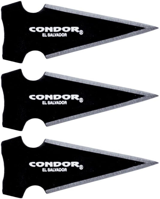 Condor Saighead Arrow Head CTK3942 1.25in Black Traction Coated 420HC Steel Set Of Three For Outdoor Enthusiasts by Condor