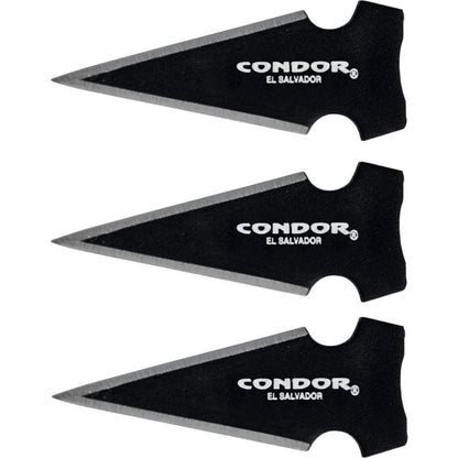 Condor Saighead Arrow Head CTK3942 1.25in Black Traction Coated 420HC Steel Set Of Three For Outdoor Enthusiasts by Condor