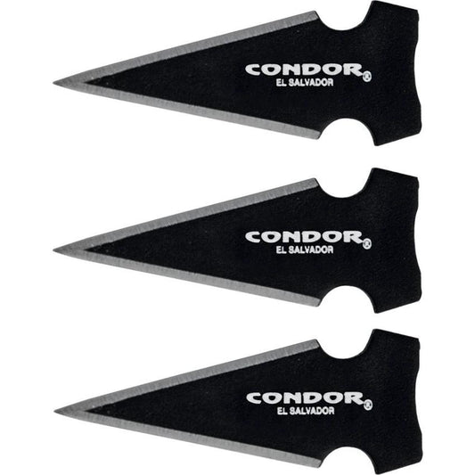Condor Saighead Arrow Head CTK3942 1.25in Black Traction Coated 420HC Steel Set Of Three For Outdoor Enthusiasts by Condor