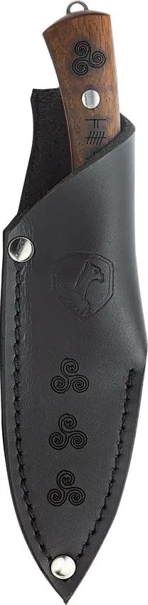 Condor Druid Fixed Blade Knife Four and a Half Inch 1095HC Satin Blade Walnut Handle Leather Sheath Outdoor Survival by Condor