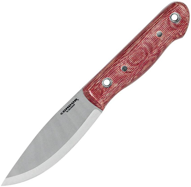 Condor Firewater Fixed Blade Knife With Scandi Grind 440C Blade, Red Micarta Handle, Full Tang Durable Survival Tool by Condor