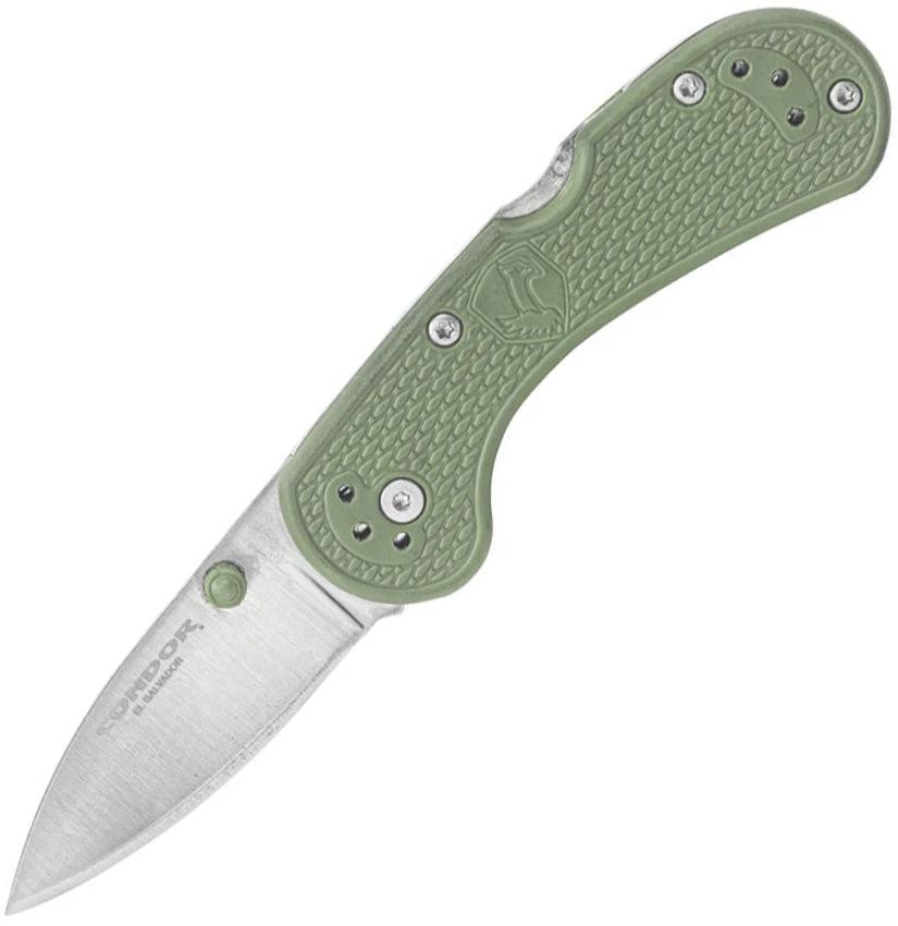 Condor Cadejo Lockback Knife Outdoor EDC With Satin 14C28N Blade And Green Textured Handle by Condor