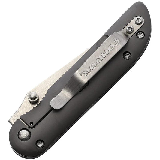 Condor Wendigo Framelock Folding Knife Designed For EDC Enthusiasts 3in Satin 1095HC Blade Black Micarta by Condor