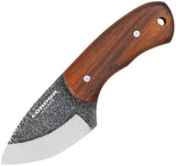 Condor Beetle Neck Knife 1095HC Blade Walnut Full Tang Scandi Grind Leather Sheath For Outdoorsmen by Condor