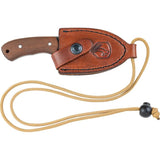 Condor Beetle Neck Knife 1095HC Blade Walnut Full Tang Scandi Grind Leather Sheath For Outdoorsmen by Condor