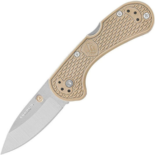 Condor Cadejo Lockback Desert Knife For Outdoor Enthusiasts With Satin 14C28N Blade And Desert Tan Zytel Handle by Condor