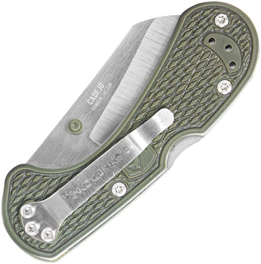 Condor Cadejo Lockback Knife Rugged Green ZyEx Handle Satin 14C28N Blade Outdoor Survival Gear by Condor