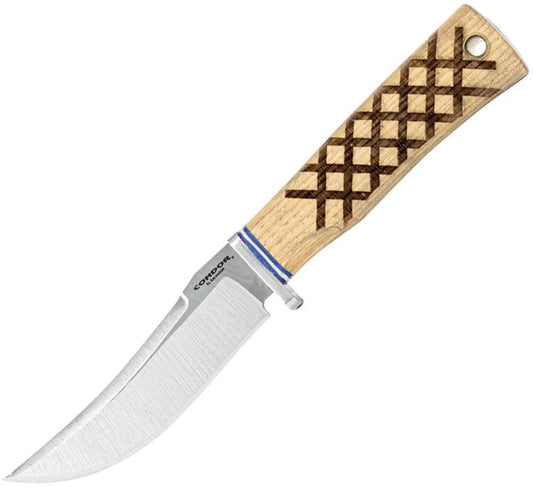 Condor Woodspirit Hiker Knife Rugged For Hikers With 14C28N Stainless Upswept Blade Burnt Hickory Handle Lanyard Hole by Condor