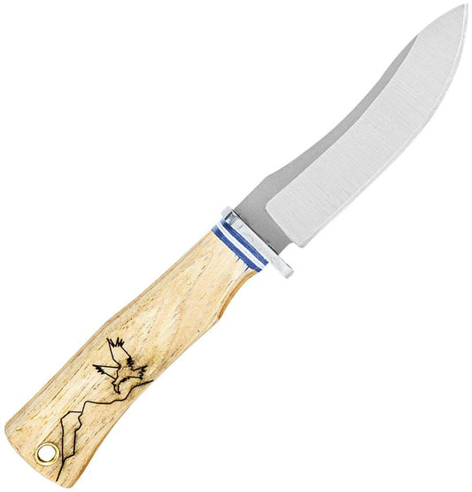 Condor Woodspirit Tracker Knife 4.13in Blade Scandi Grind 14C28N Burnt Hickory Handle With Leather Sheath For Outdoors by Condor