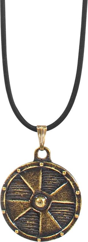 Condor Viking Shield Necklace For Norse History Fans Antique Silver Finish Leather Cord Gift Ready by Condor