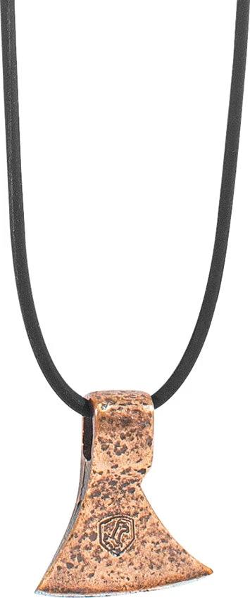 Condor Vahalla Throwing Axe Necklace 1.25in Antique Brass Leather Cord Boxed For Viking Jewelry Fans by Condor