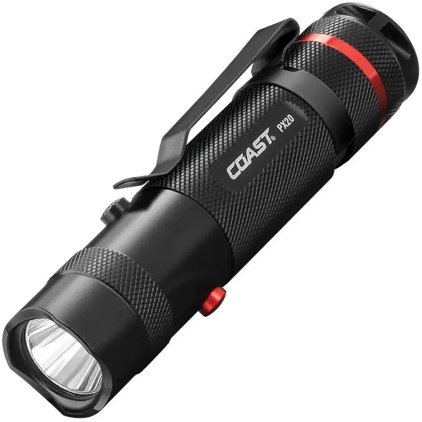 Coast PX20 Flashlight Powerful Dual Color White Red Beam 315 Lumens 3 AAA Included For Outdoor EDC by Coast