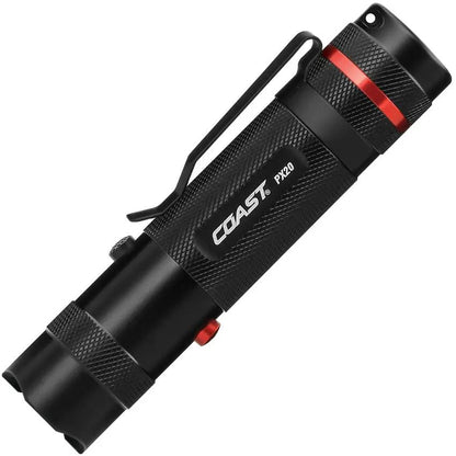 Coast PX20 Flashlight Powerful Dual Color White Red Beam 315 Lumens 3 AAA Included For Outdoor EDC by Coast