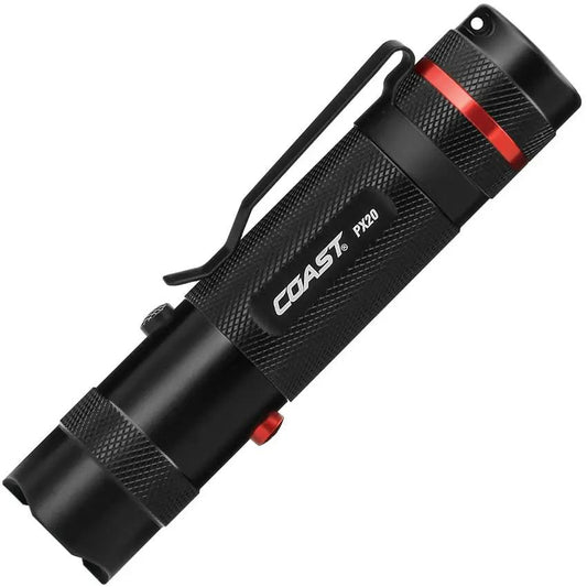 Coast PX20 Flashlight Powerful Dual Color White Red Beam 315 Lumens 3 AAA Included For Outdoor EDC by Coast