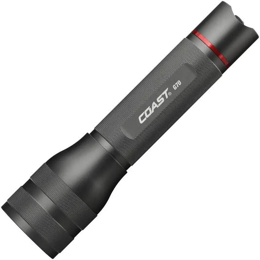 Coast G70 Flashlight for Outdoor Enthusiasts 850 Lumen, 346m Beam, Twist Focus, Water Resistant, 6 AA Included by Coast