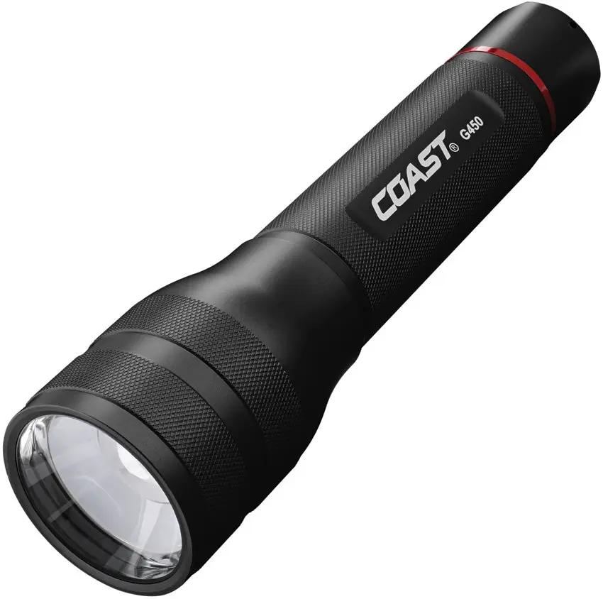 Coast G450 Flashlight 1630 Lumen Mode High With Twist Focus, Water Resistant For Outdoor Enthusiasts, 6 AA Included by Coast