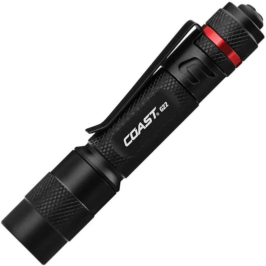 Coast G22 Mini Flashlight EDC Aluminum Water Resistant Clip High Low Modes 100 Lumen AAA Battery Included by Coast