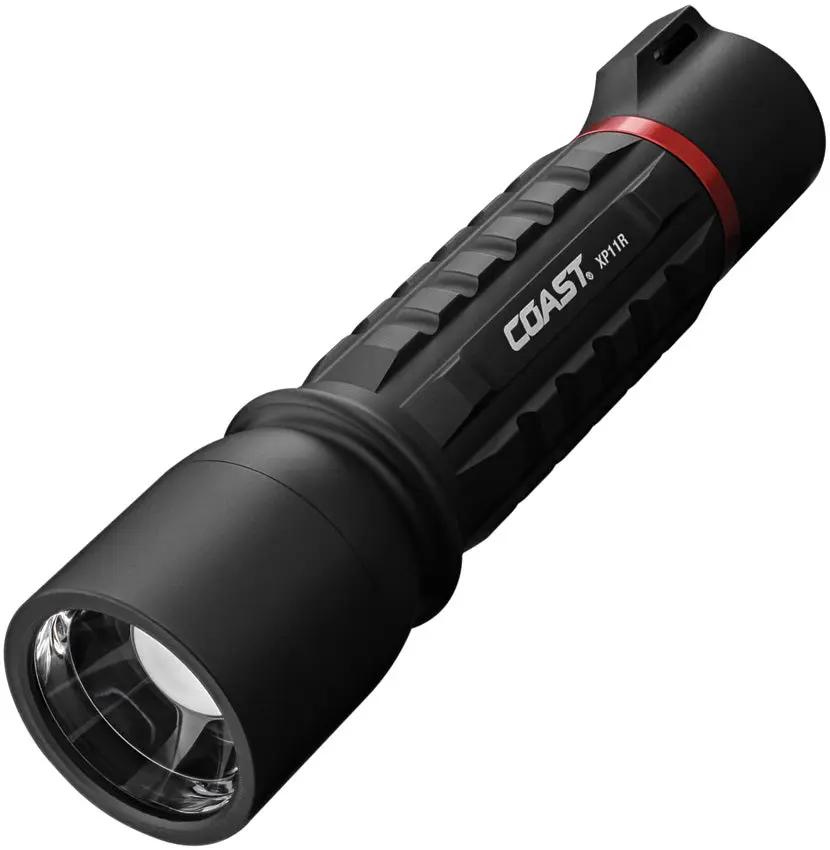 Coast XP11R Rechargeable LED Flashlight with 2100 Lumen Turbo Beam One Handed Focus for Outdoors by Coast