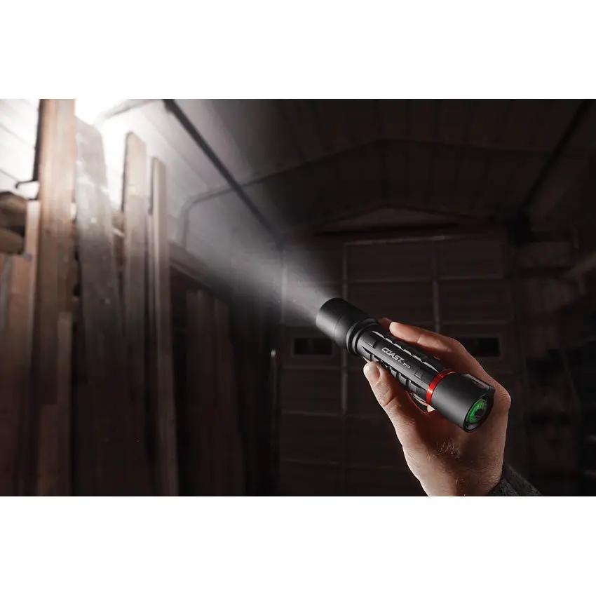 Coast XP11R Rechargeable LED Flashlight with 2100 Lumen Turbo Beam One Handed Focus for Outdoors by Coast