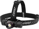 Coast XPH34R Headlamp Rechargeable Water Resistant High 1025 Lumens With Pure Beam Focus And Dual Power For Hikers by Coast