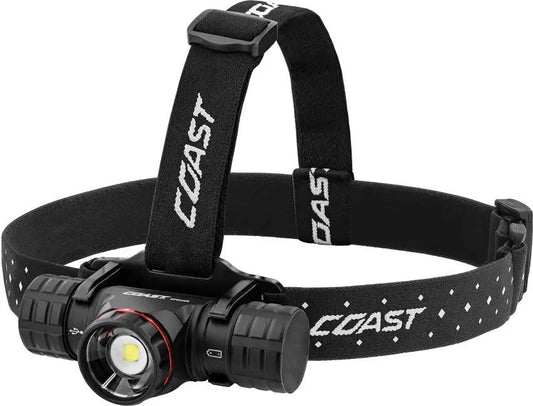 Coast XPH34R Headlamp Rechargeable Water Resistant High 1025 Lumens With Pure Beam Focus And Dual Power For Hikers by Coast