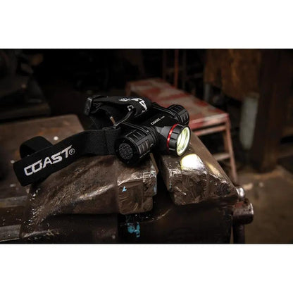 Coast XPH34R Headlamp Rechargeable Water Resistant High 1025 Lumens With Pure Beam Focus And Dual Power For Hikers by Coast