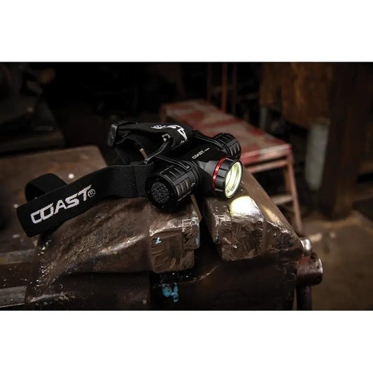 Coast XPH34R Headlamp Rechargeable Water Resistant High 1025 Lumens With Pure Beam Focus And Dual Power For Hikers by Coast