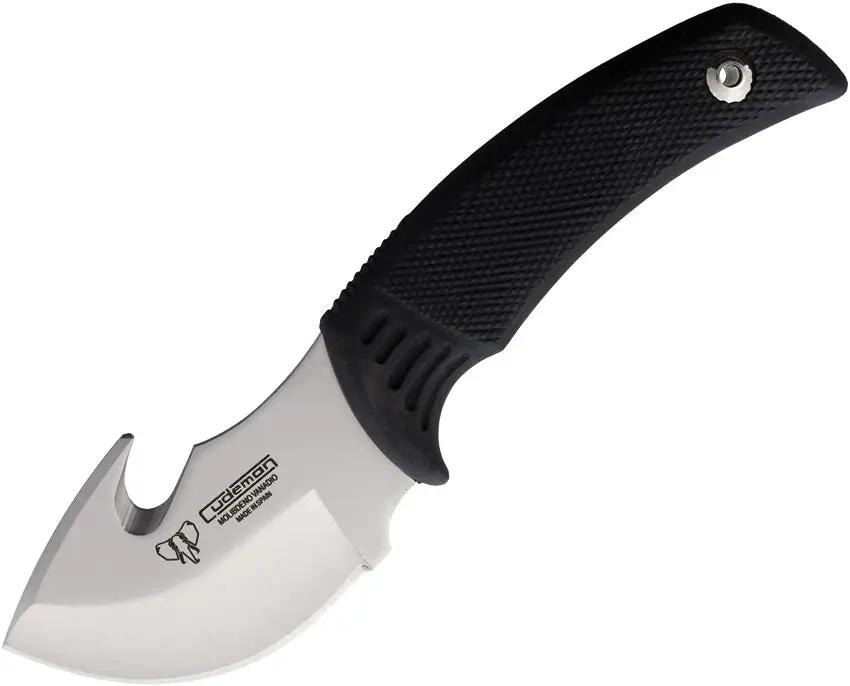 Cudeman Haakon Fixed Blade Gut Hook Knife 2.75in Satin Vanadium Steel Black Rubber Handle Full Tang Outdoor Enthusiasts by Cudeman