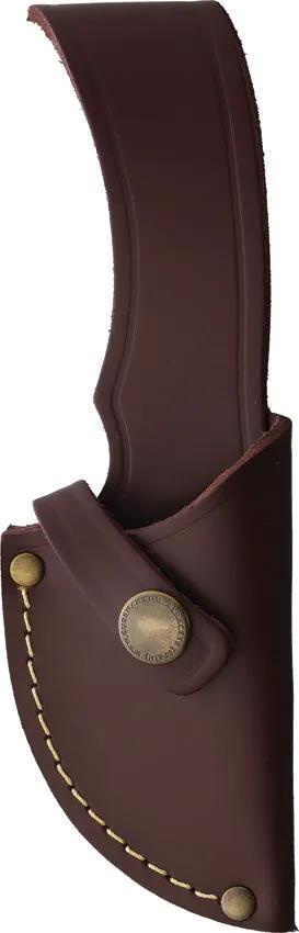 Cudeman Haakon Fixed Blade Knife Olive Wood Full Tang Guthook 2.75 Inch Satin Blade Leather Belt Sheath Outdoorsmen by Cudeman