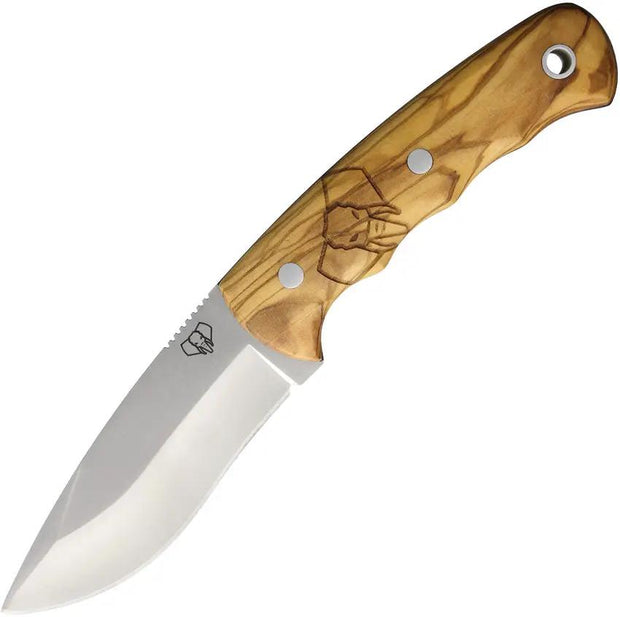 Cudeman Alazan Fixed Blade Knife 9.5cm Clip Point Hollow Ground Satin MV Steel Full Tang For Outdoor Enthusiasts by Cudeman
