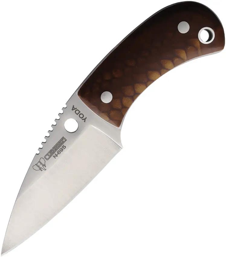 Cudeman Yoda Neck Knife 200JM Full Tang Satin N695 Blade For Outdoor EDC Enthusiasts Leather Neck Sheath by Cudeman