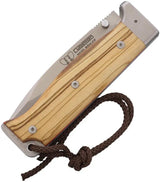 Cudeman MT6 Linerlock Limited Edition Knife For Collectors Olive Wood Red Liners Satin N695 Blade by Cudeman