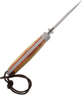 Cudeman MT6 Linerlock Limited Edition Knife For Collectors Olive Wood Red Liners Satin N695 Blade by Cudeman