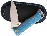 Cudeman MT10 Folder Blue Juma Handle EDC Knife With 1.5 Inch Satin Vanadium Molybdenum Steel Blade And Lanyard Hole by Cudeman